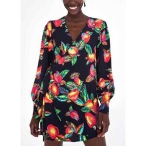 FARM RIO WRAP DRESS TOUCAN PRINT FRINGE TASSEL XS 0 2